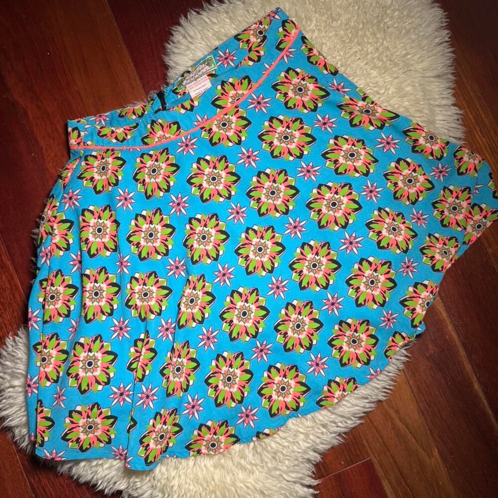 💥 Flying tomato blue floral skirt festival medium hippie boho D1